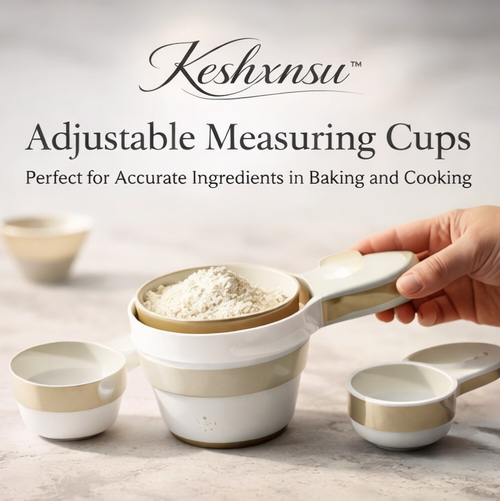 Keshxnsu™ Adjustable Measuring Cups – Perfect for Accurate Ingredients in Baking and Cooking, Adjustable Measuring Cups, Baking Tools, Kitchen Essentials, Accurate Measurements, Easy Storage, Baking Accessories