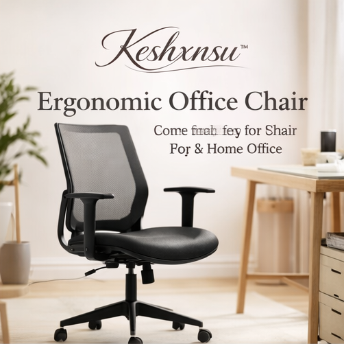 Keshxnsu™ Ergonomic Office Chair – Comfortable and Adjustable Desk Chair for Home Office, Ergonomic Office Chair, Home Office Furniture, Adjustable Desk Chair, Comfortable Desk Chair, Modern Office Chair, Posture Support Chair